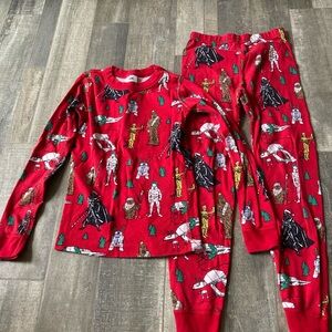 Hanna Andersson Star Wars Xmas Christmas Long John PJs Pajamas Size 130 US 8